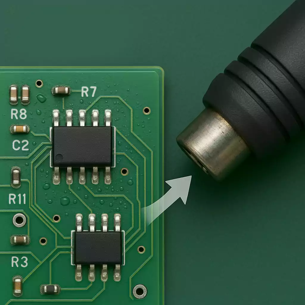 Drying PCB with heat gun