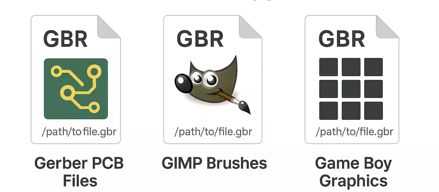 Comparison of Gerber, GIMP brush, and Game Boy GBR files