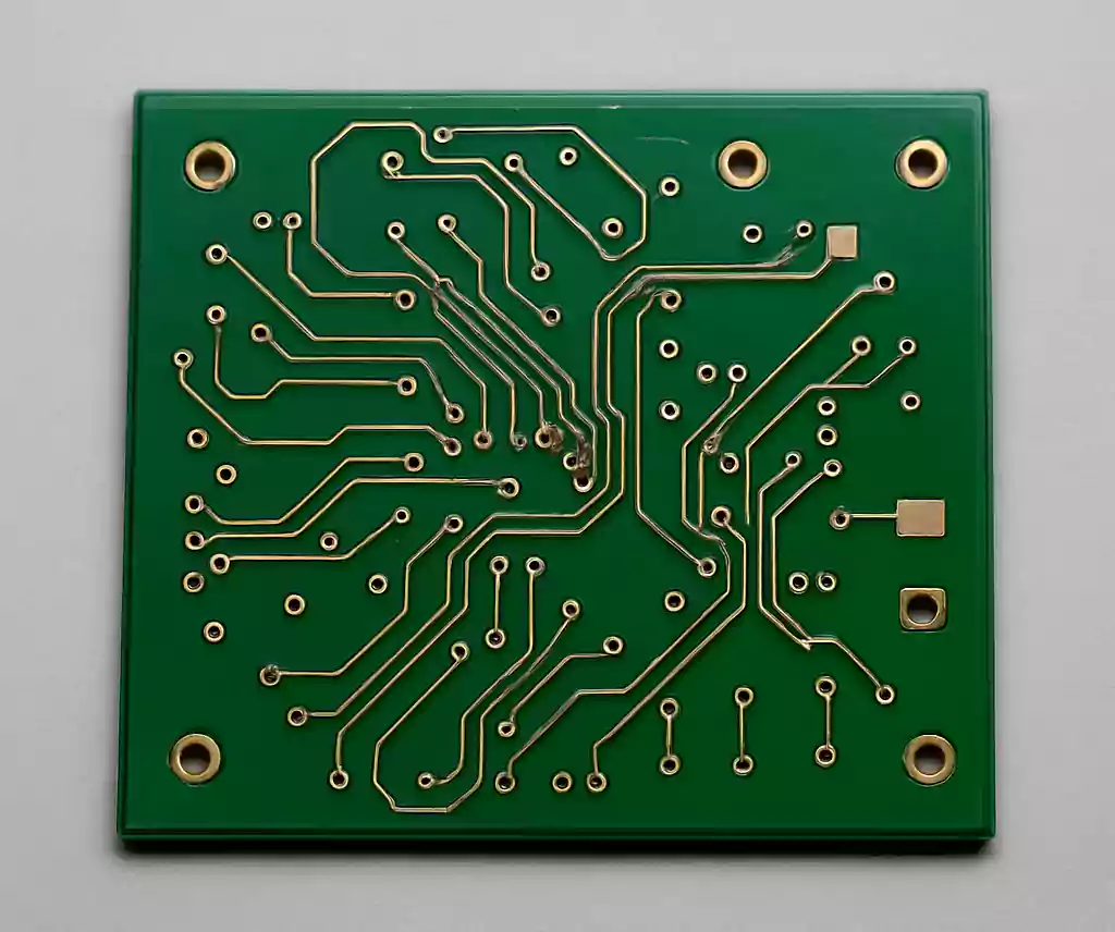 Green printed wiring board with copper traces
