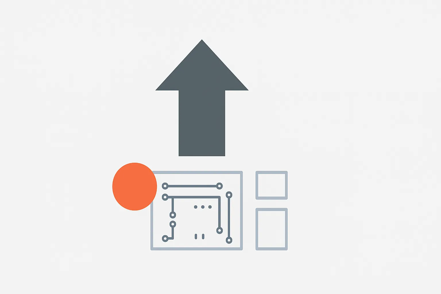 Upload icon with PCB diagram and BOM symbols