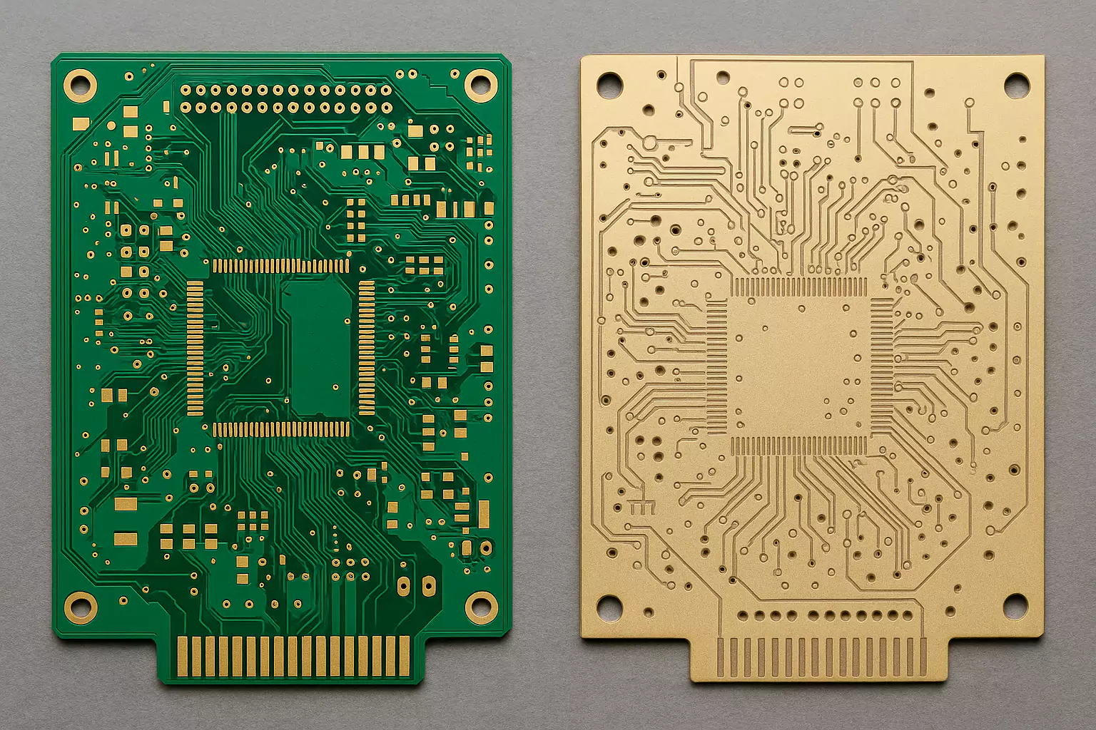 FR4 and Rogers PCB side-by-side comparison