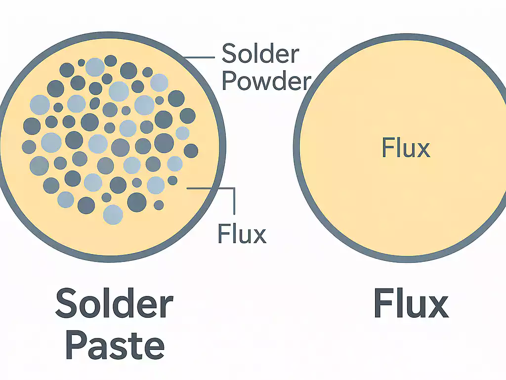 Solder paste and flux composition diagram