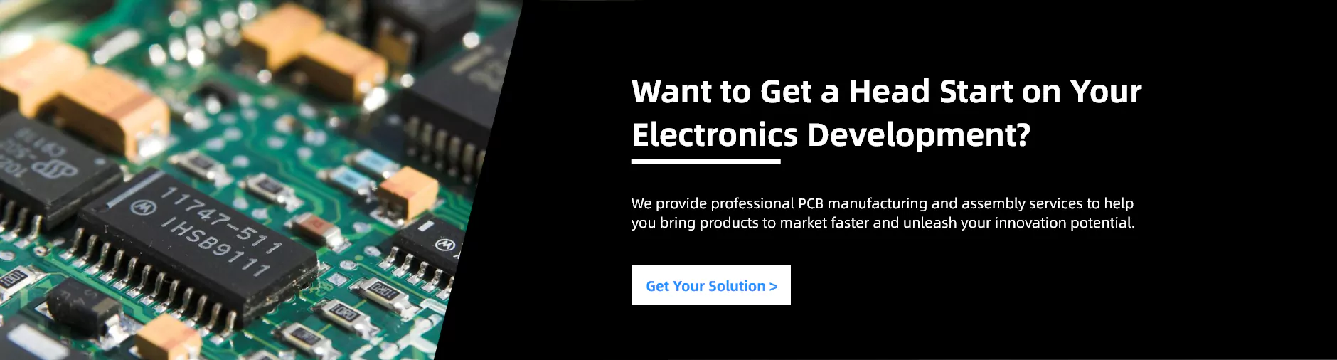 PCB manufacturing and electronics development service banner