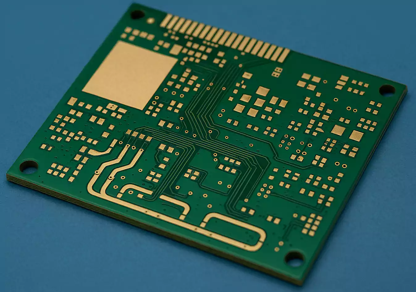 High frequency PCB with gold finish and edge connector