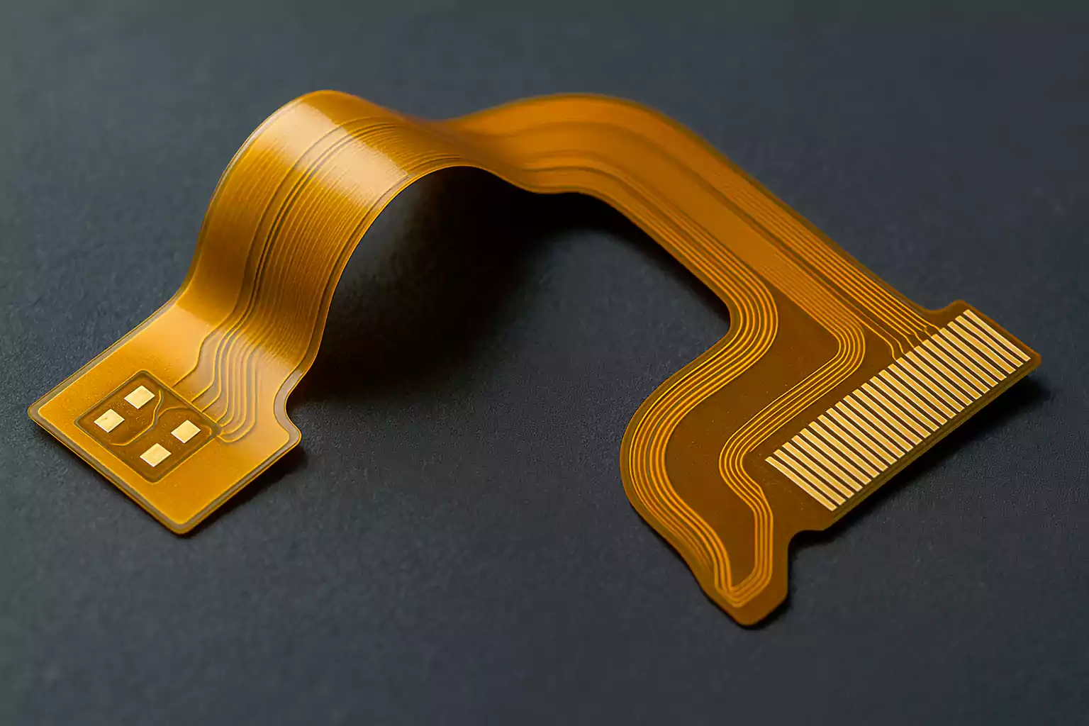 Flexible PCB made with polyimide resin for high-heat applications.