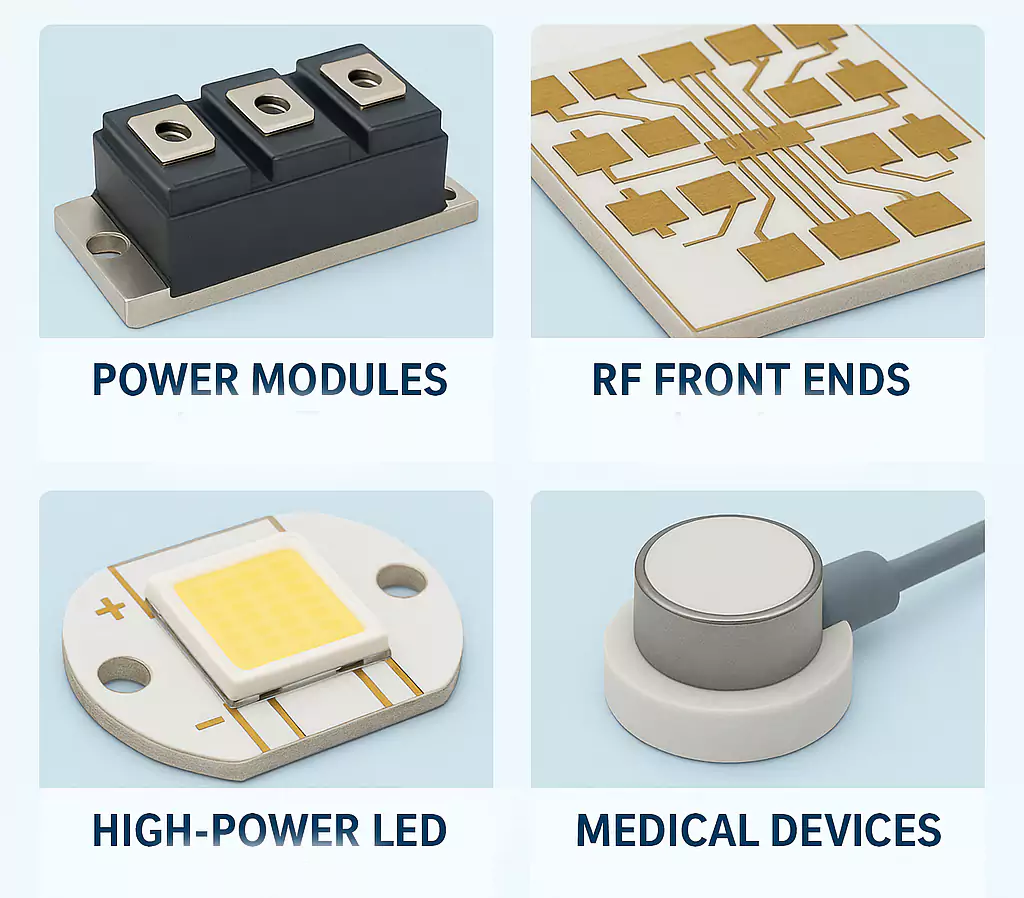 Ceramic PCB use cases: power, RF, LED, medical