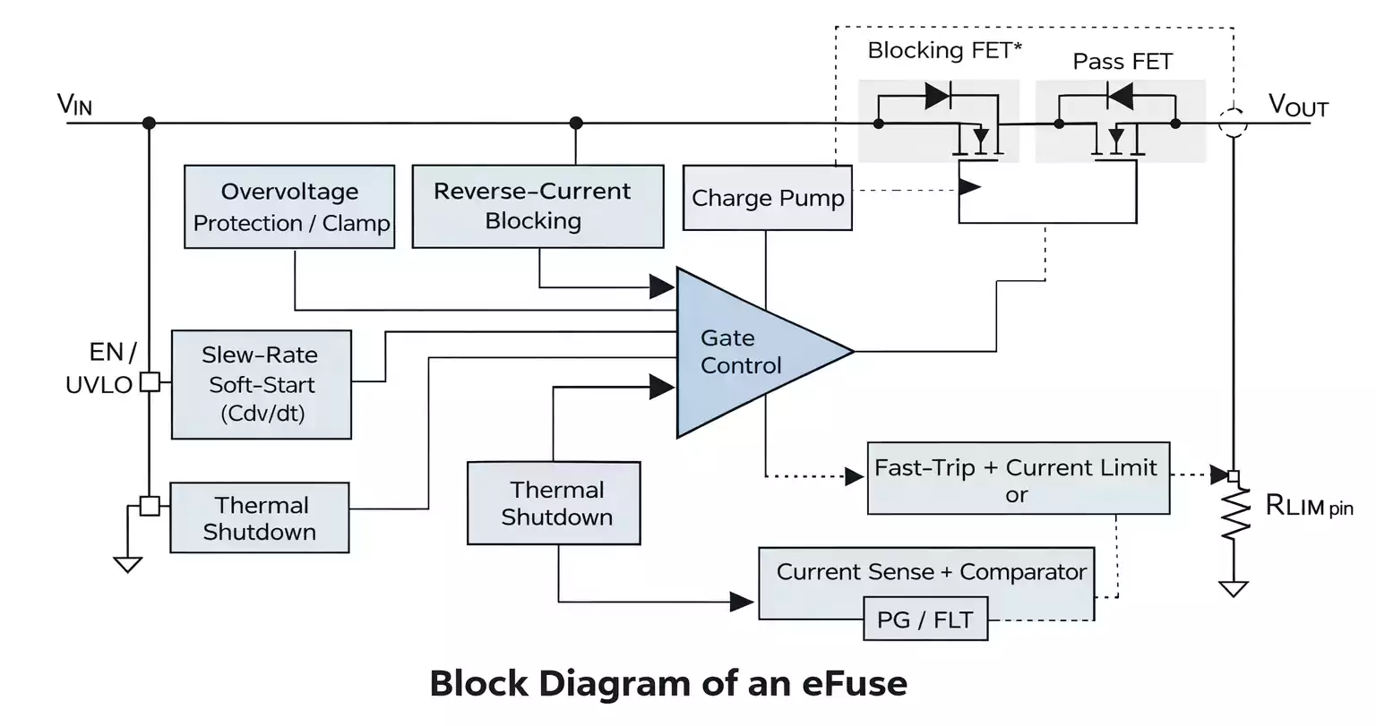 Block diagram of an eFuse with key protection blocks