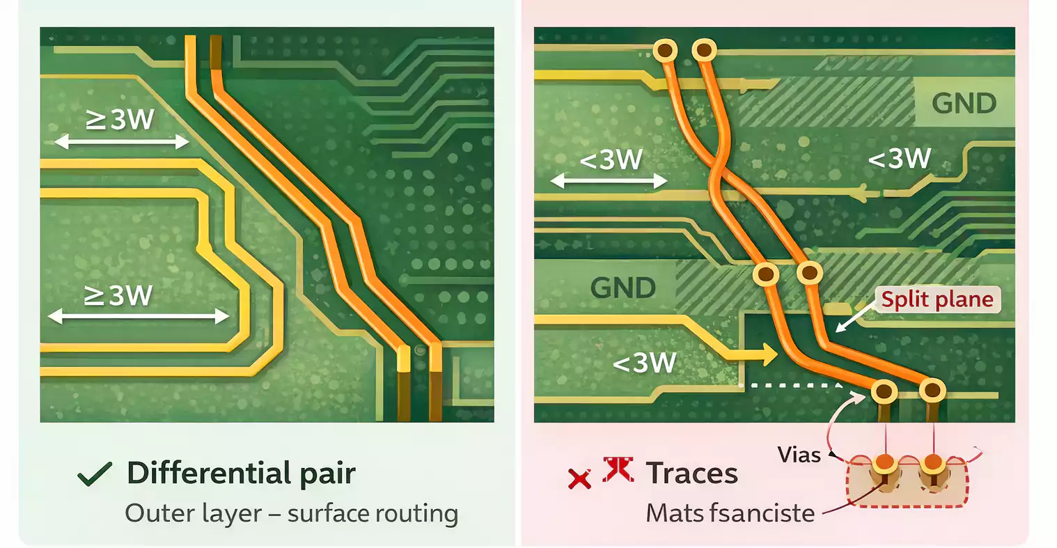 Good vs bad controlled impedance routing