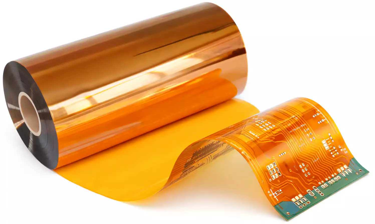 Flex PCB coverlay film roll and flexible circuit