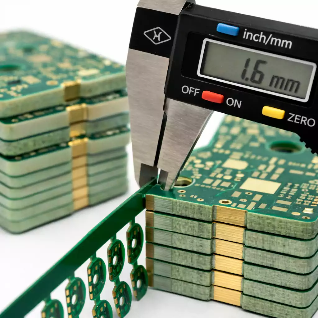 Thick PCB board thickness measurement with digital caliper