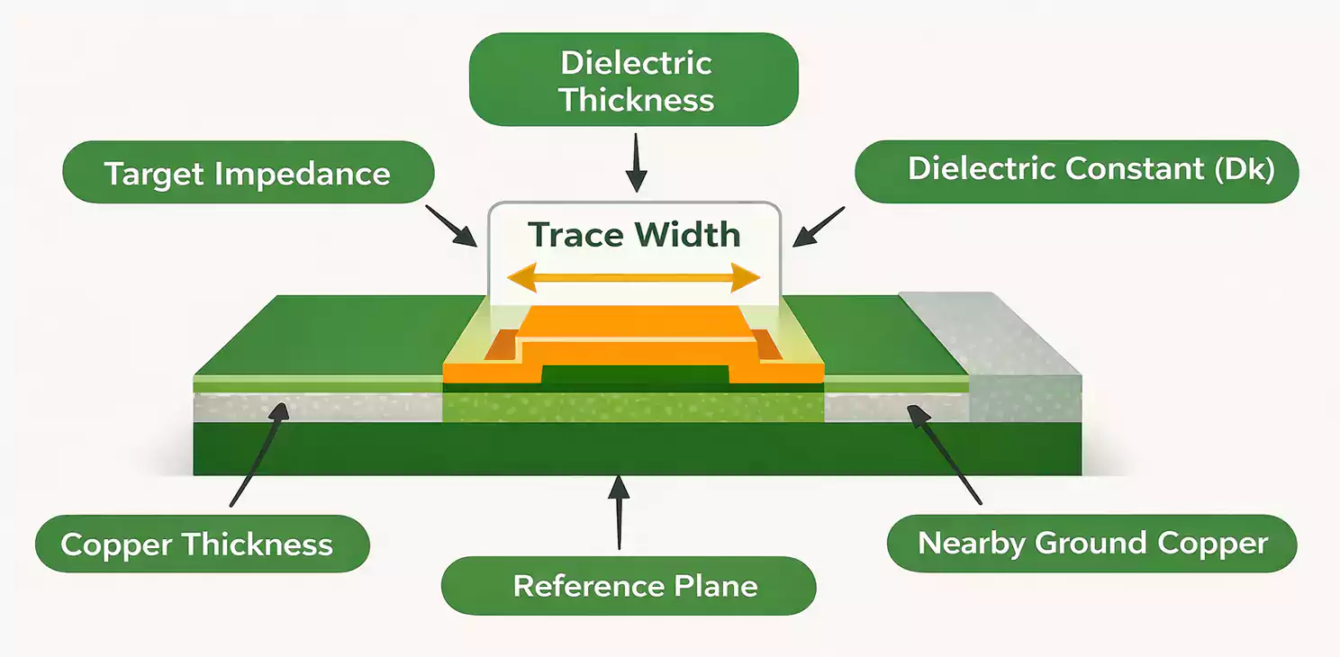 factors that determine trace width in high-frequency PCB design
