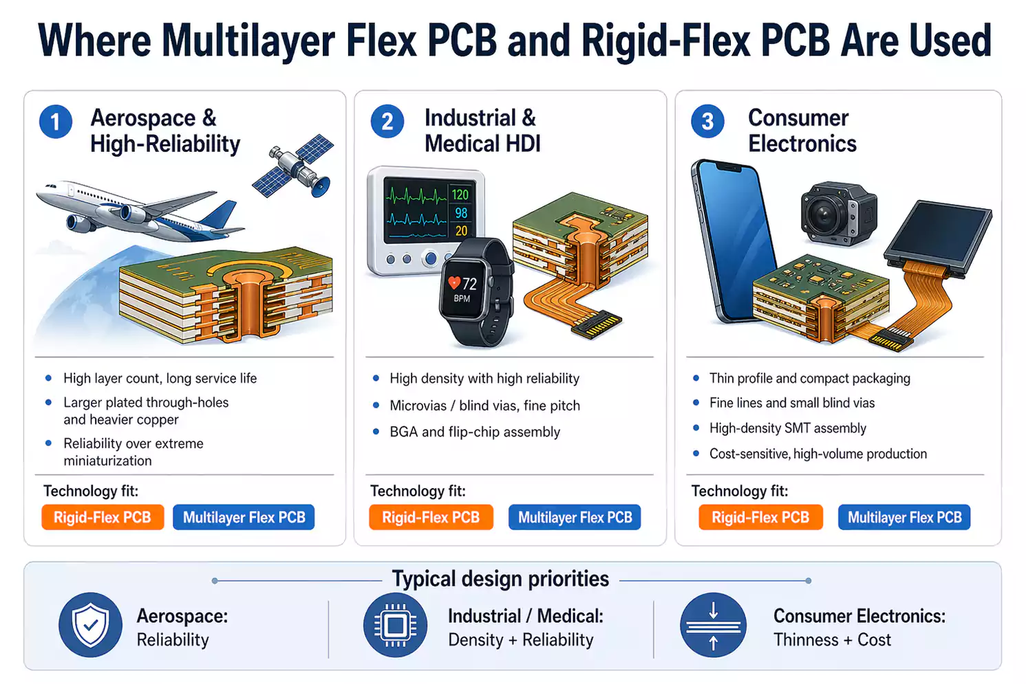 Applications of multilayer flex PCB and rigid-flex PCB