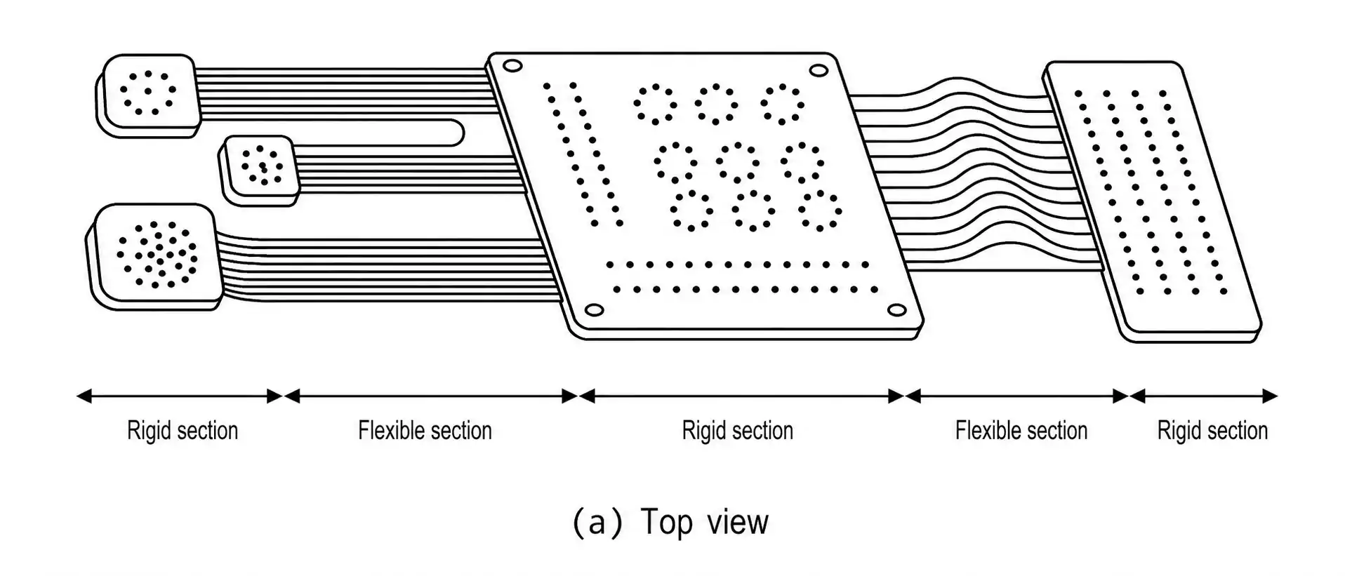 Multilayer Flex PCB vs. Rigid-Flex PCB structural difference diagram