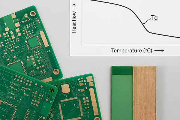 FR-4 PCBs with Tg graph showing thermal transition