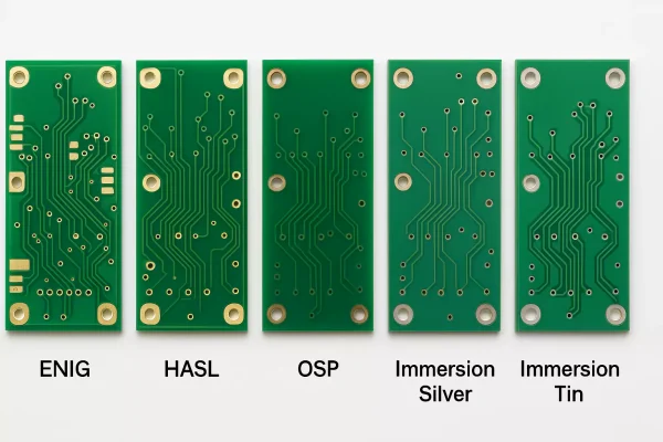 leiterplatten-oberflächenvergleich-top5 Fünf Leiterplatten mit unterschiedlichen Oberflächenveredelungen: ENIG, HASL, OSP, Immersion Silver und Immersion Tin