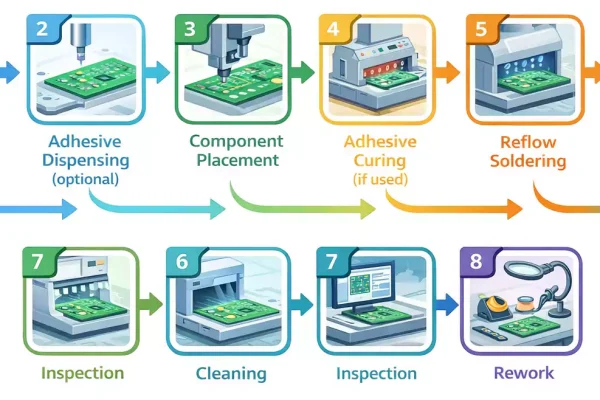 SMT process flow: 8 steps from solder paste printing to rework