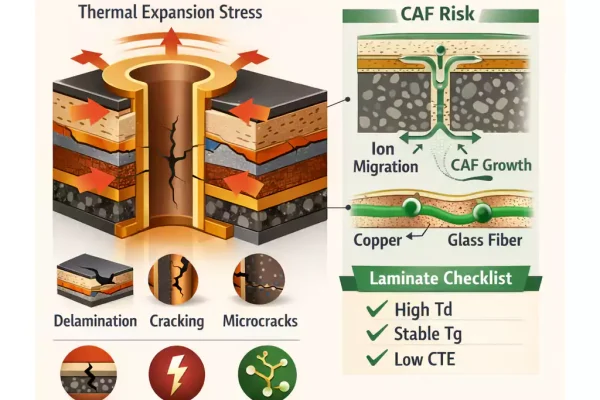 PTH thermal stress and CAF growth risks under lead-free soldering